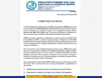 Transition politique : le DEHFI plaide pour le respect de l’article 149 et appelle à un dialogue national inclusif